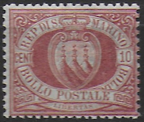 1899 san marino coat arms - marino,
